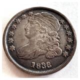 1833 Capped Bust Dime Antique US Silver Coin 1833 Capped Bust Dime Antique US Silver Coin