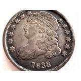 1833 Capped Bust Dime Antique US Silver Coin 1833 Capped Bust Dime Antique US Silver Coin