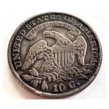 1833 Capped Bust Dime Antique US Silver Coin 1833 Capped Bust Dime Antique US Silver Coin