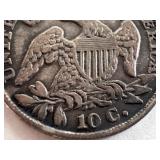 1833 Capped Bust Dime Antique US Silver Coin 1833 Capped Bust Dime Antique US Silver Coin