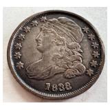 1833 Capped Bust Dime Antique US Silver Coin 1833 Capped Bust Dime Antique US Silver Coin