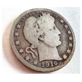 Lot of 4 Barber Quarters: 1915-D and 1916-D Lot of 4 Barber Quarters: 1915-D and 1916-D