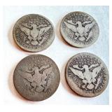 Lot of 4 Barber Quarters: 1915-D and 1916-D Lot of 4 Barber Quarters: 1915-D and 1916-D