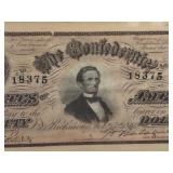 Framed Antique Confederate States 50 Dollar Note Richmond 1864 with Provenance Framed Antique Confederate States 50 Dollar Note Richmond 1864 with Provenance
