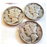 Set of 16 Circulated Mercury Dimes Assorted Dates Set of 16 Circulated Mercury Dimes Assorted Dates