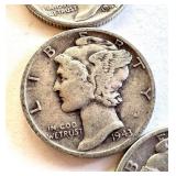 Set of 16 Circulated Mercury Dimes Assorted Dates Set of 16 Circulated Mercury Dimes Assorted Dates