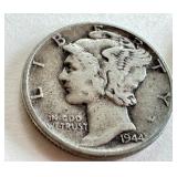 Set of 6 Mercury Dimes 1939-1944 US Silver Coins Set of 6 Mercury Dimes 1939-1944 US Silver Coins