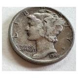 Set of 6 Mercury Dimes 1939-1944 US Silver Coins Set of 6 Mercury Dimes 1939-1944 US Silver Coins