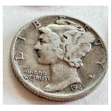 Set of 6 Mercury Dimes 1939-1944 US Silver Coins Set of 6 Mercury Dimes 1939-1944 US Silver Coins
