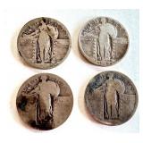 Set of 4 Standing Liberty Quarters with Visible 1929 Date Set of 4 Standing Liberty Quarters with Visible 1929 Date