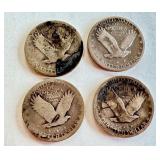 Set of 4 Standing Liberty Quarters with Visible 1929 Date Set of 4 Standing Liberty Quarters with Visible 1929 Date