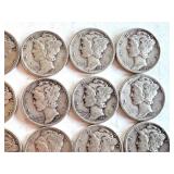 Set of 20 Mercury Silver Dimes 1936-1945 Assorted Dates Set of 20 Mercury Silver Dimes 1936-1945 Assorted Dates
