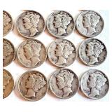 Set of 20 Mercury Silver Dimes 1936-1945 Assorted Dates Set of 20 Mercury Silver Dimes 1936-1945 Assorted Dates