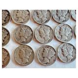 Set of 20 Mercury Silver Dimes 1936-1945 Assorted Dates Set of 20 Mercury Silver Dimes 1936-1945 Assorted Dates