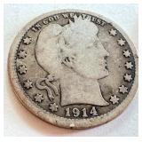 Pair of 1914 Barber Quarter Dollars Pair of 1914 Barber Quarter Dollars