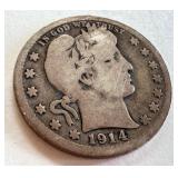 Pair of 1914 Barber Quarter Dollars Pair of 1914 Barber Quarter Dollars