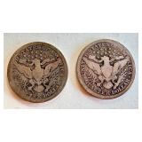 Pair of 1914 Barber Quarter Dollars Pair of 1914 Barber Quarter Dollars