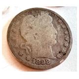 Lot of 3 Barber Quarters 1898, 1899, 1900 United States Silver Coins Lot of 3 Barber Quarters 1898, 1899, 1900 United States Silver Coins