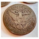 Lot of 3 Barber Quarters 1898, 1899, 1900 United States Silver Coins Lot of 3 Barber Quarters 1898, 1899, 1900 United States Silver Coins