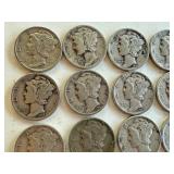 Set of 20 Circulated Mercury Dimes Assorted Dates Set of 20 Circulated Mercury Dimes Assorted Dates