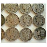 Set of 20 Circulated Mercury Dimes Assorted Dates Set of 20 Circulated Mercury Dimes Assorted Dates