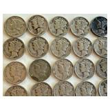 Set of 20 Circulated Mercury Dimes Assorted Dates Set of 20 Circulated Mercury Dimes Assorted Dates