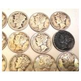 Lot of 20 Circulated Mercury Dimes Mixed Dates Lot of 20 Circulated Mercury Dimes Mixed Dates