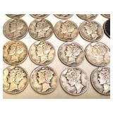 Lot of 20 Circulated Mercury Dimes Mixed Dates Lot of 20 Circulated Mercury Dimes Mixed Dates