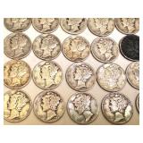 Lot of 20 Circulated Mercury Dimes Mixed Dates Lot of 20 Circulated Mercury Dimes Mixed Dates