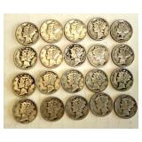Collection of 20 Circulated Mercury Dimes Collection of 20 Circulated Mercury Dimes