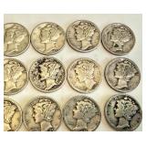 Collection of 20 Circulated Mercury Dimes Collection of 20 Circulated Mercury Dimes