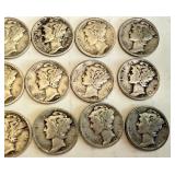 Collection of 20 Circulated Mercury Dimes Collection of 20 Circulated Mercury Dimes