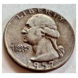 Set of 4 Washington Silver Quarters 1951 1954 1957 1958 Set of 4 Washington Silver Quarters 1951 1954 1957 1958