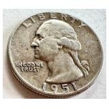 Set of 4 Washington Silver Quarters 1951 1954 1957 1958 Set of 4 Washington Silver Quarters 1951 1954 1957 1958