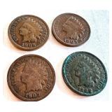 Lot of 12 Indian Head Pennies 1899-1908 Lot of 12 Indian Head Pennies 1899-1908