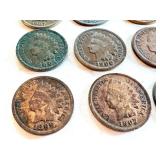Lot of 12 Indian Head Pennies 1899-1908 Lot of 12 Indian Head Pennies 1899-1908
