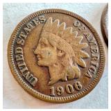 Lot of 12 Indian Head Pennies 1899-1908 Lot of 12 Indian Head Pennies 1899-1908