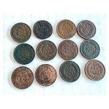 Lot of 12 Indian Head Pennies 1899-1908 Lot of 12 Indian Head Pennies 1899-1908