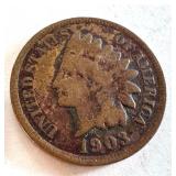 Lot of 8 Circulated Indian Head Pennies 1889-1907 Lot of 8 Circulated Indian Head Pennies 1889-1907