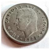 Collection of 16 Spanish Peseta Coins, Juan Carlos I, 1975-1990 Collection of 16 Spanish Peseta Coins, Juan Carlos I, 1975-1990