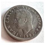 Collection of 16 Spanish Peseta Coins, Juan Carlos I, 1975-1990 Collection of 16 Spanish Peseta Coins, Juan Carlos I, 1975-1990