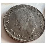 Collection of 16 Spanish Peseta Coins, Juan Carlos I, 1975-1990 Collection of 16 Spanish Peseta Coins, Juan Carlos I, 1975-1990