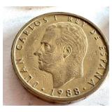 Collection of 16 Spanish Peseta Coins, Juan Carlos I, 1975-1990 Collection of 16 Spanish Peseta Coins, Juan Carlos I, 1975-1990