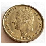 Collection of 16 Spanish Peseta Coins, Juan Carlos I, 1975-1990 Collection of 16 Spanish Peseta Coins, Juan Carlos I, 1975-1990