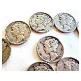 Lot of 20 Circulated Mercury Dimes Assorted Years Lot of 20 Circulated Mercury Dimes Assorted Years