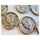 Lot of 20 Circulated Mercury Dimes Assorted Years Lot of 20 Circulated Mercury Dimes Assorted Years