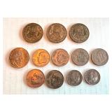 Collection of 12 Mexican Peso and Centavos Coins, Circulated Condition Collection of 12 Mexican Peso and Centavos Coins, Circulated Condition