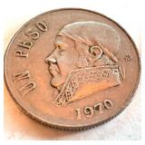 Collection of 12 Mexican Peso and Centavos Coins, Circulated Condition Collection of 12 Mexican Peso and Centavos Coins, Circulated Condition