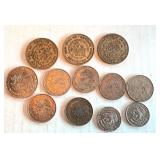 Collection of 12 Mexican Peso and Centavos Coins, Circulated Condition Collection of 12 Mexican Peso and Centavos Coins, Circulated Condition