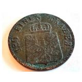 1863 Prussian 3 Pfennige Copper Coin 1863 Prussian 3 Pfennige Copper Coin